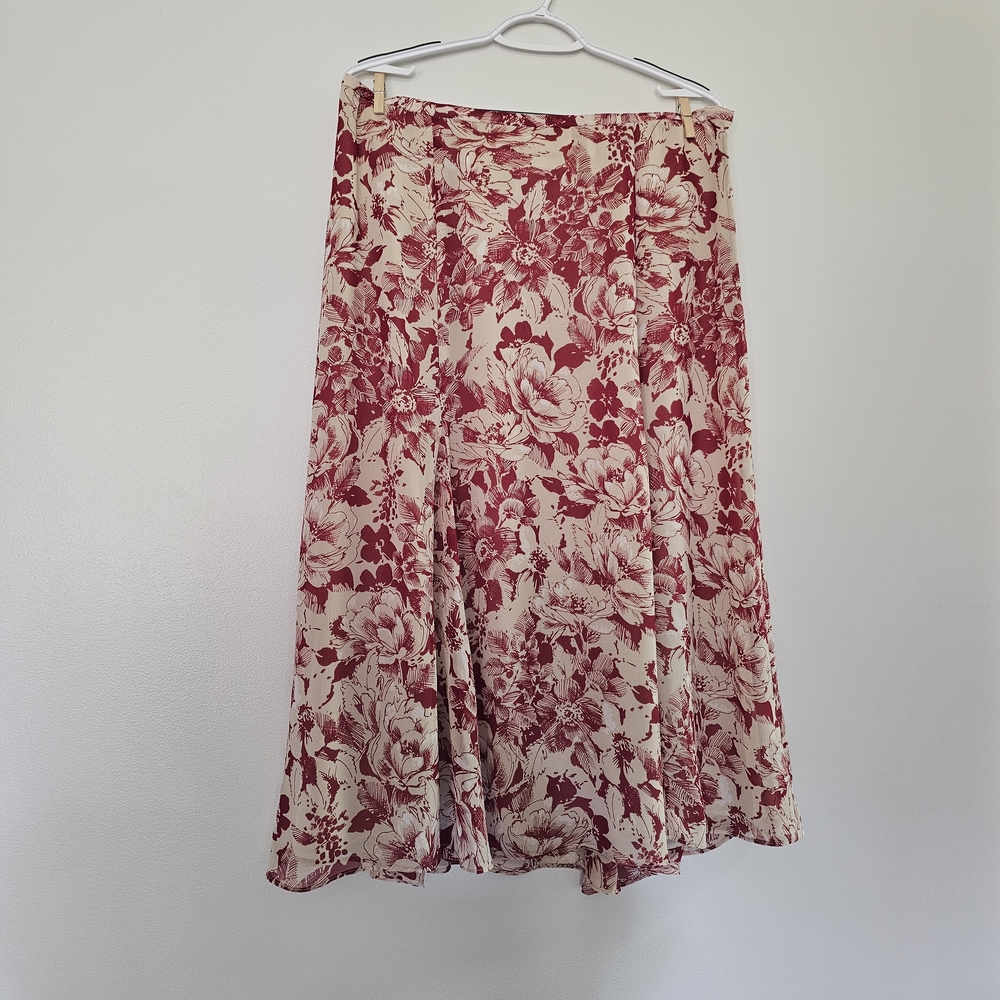 Rena Rowan Pink Midi Maxi Pleated A-Line Skirt Size 14 Fairy 90s Boho Flowy